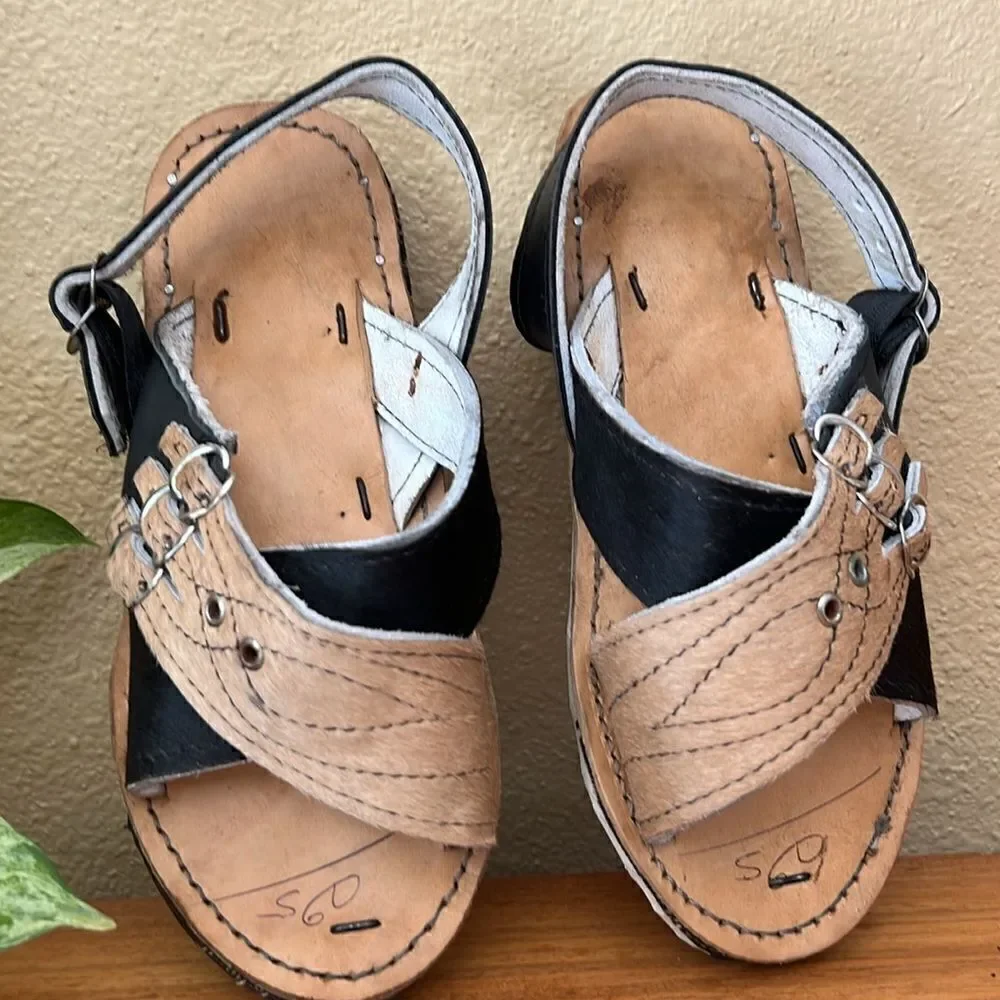 Tire sandals shoes Handmade leather and pony hair - Picture 6 of 16